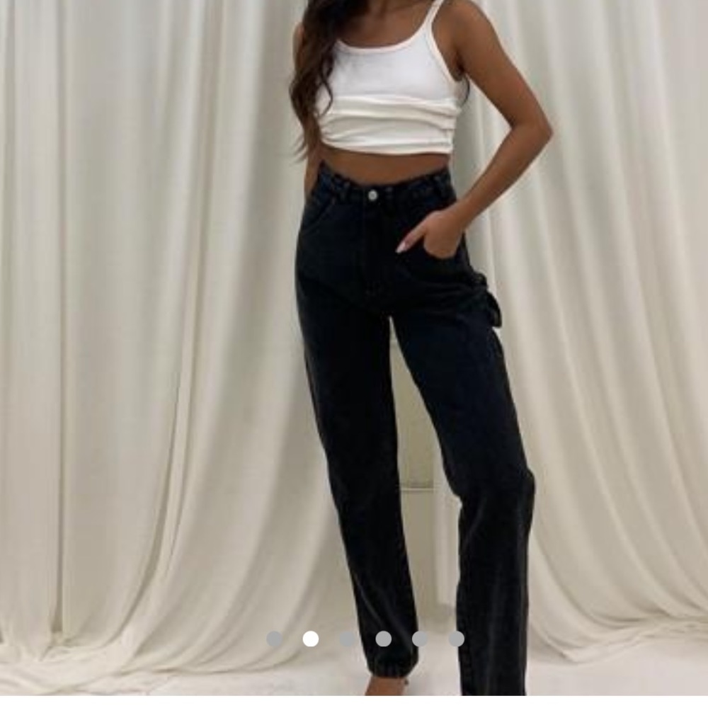 NWT Black cargo mom jeans